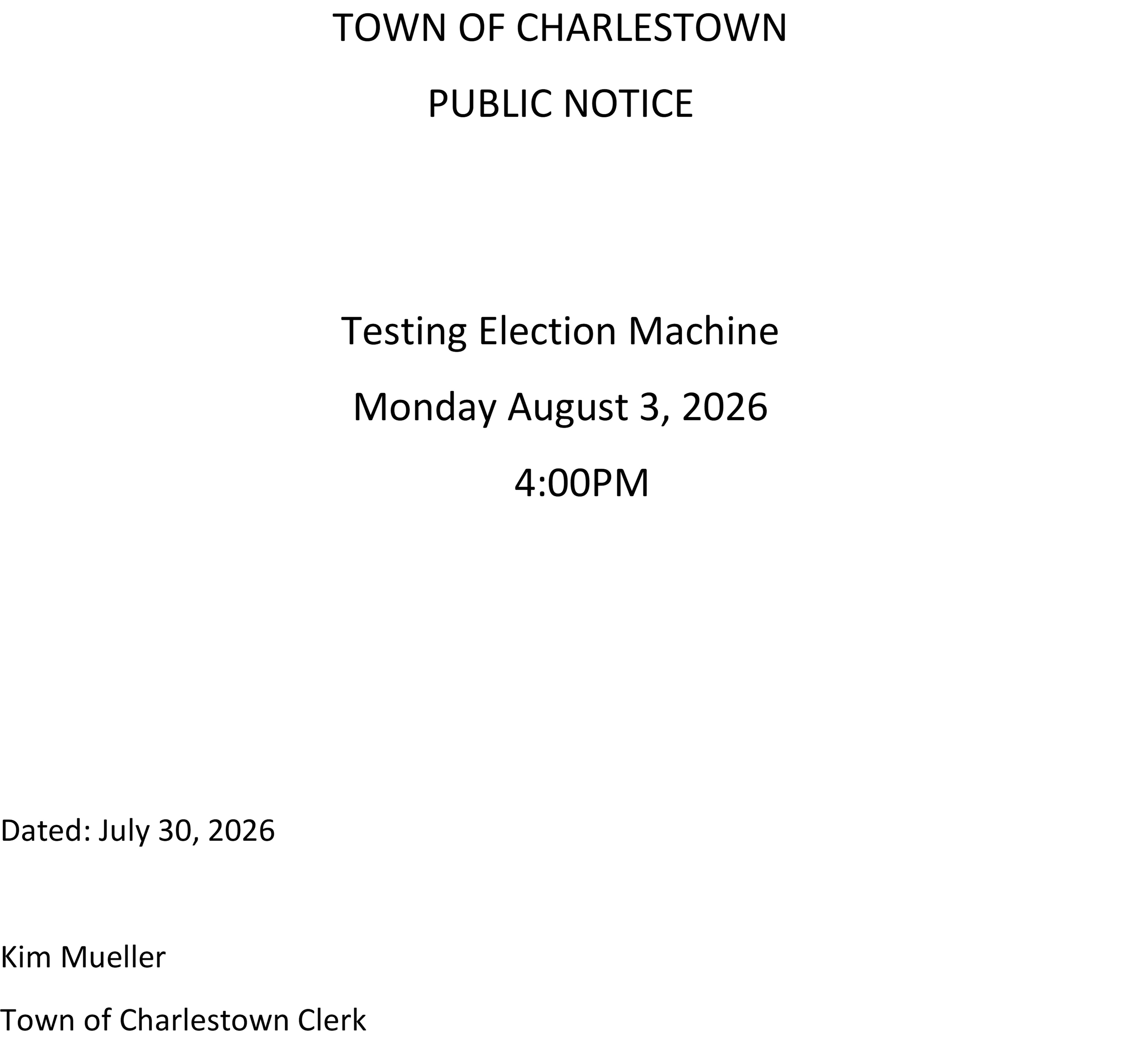 Testing Election Machine